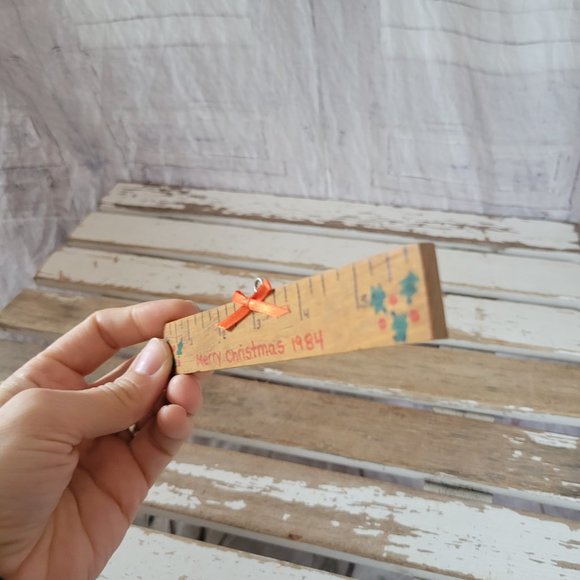 Vintage ruler measurement teacher ornament vintage Xmas holiday tree - Picture 4 of 5